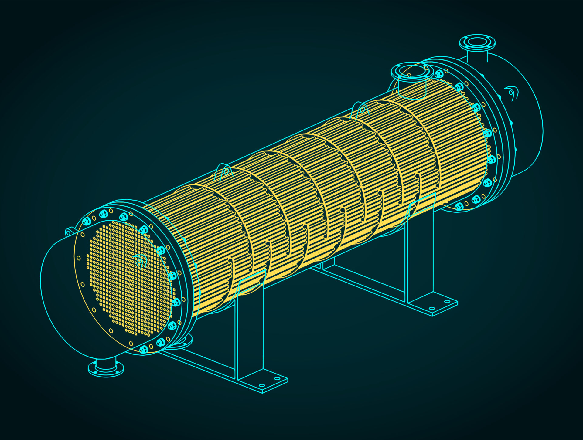 Shell and tube heat exchanger structure